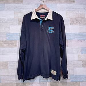 CAROLINA PANTHERS Vintage Polo Black Stripe NFL Originals Mens Large